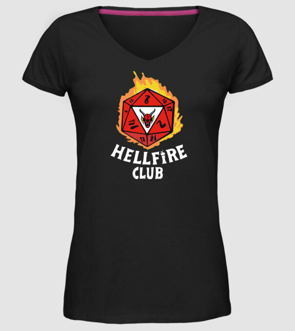 hellfire club roll dice model negru pe tricou