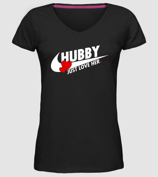 Hubby Just love her alb model negru pe tricou