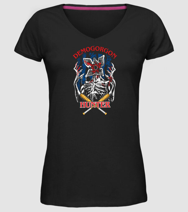 Demogorgon hunter model negru pe tricou