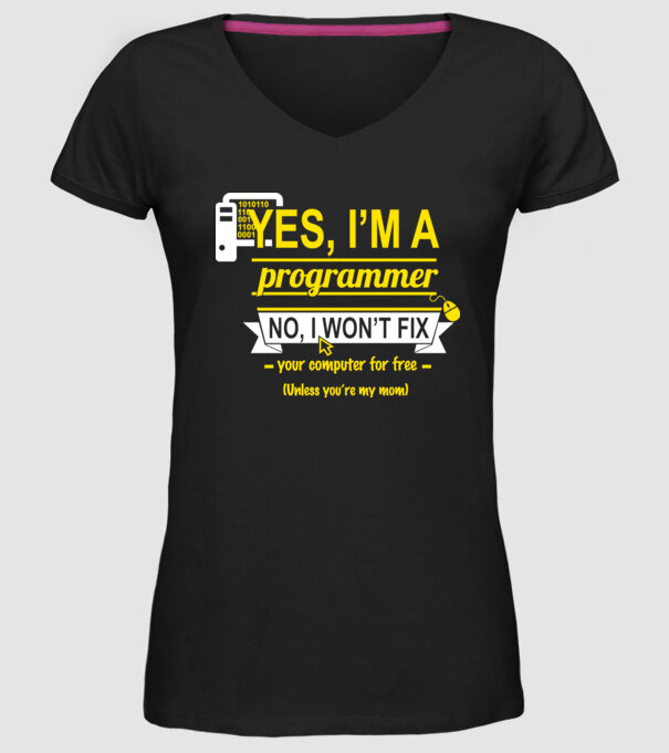 I am a programmer model negru pe tricou
