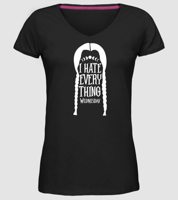 I hate everything model negru pe tricou