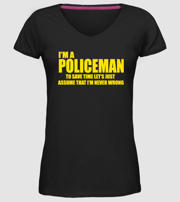 'I''m a policeman' model negru pe tricou