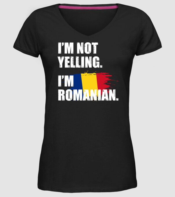 I'm not yelling model negru pe tricou