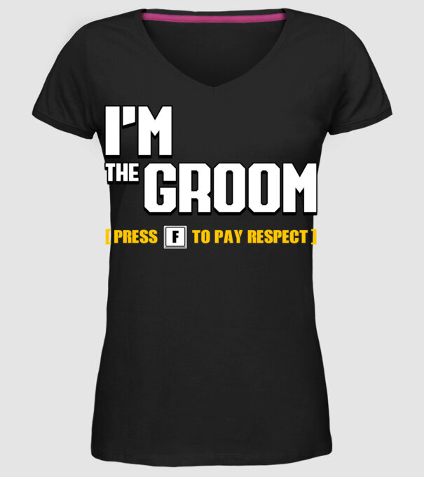 I'm the Groom model negru pe tricou