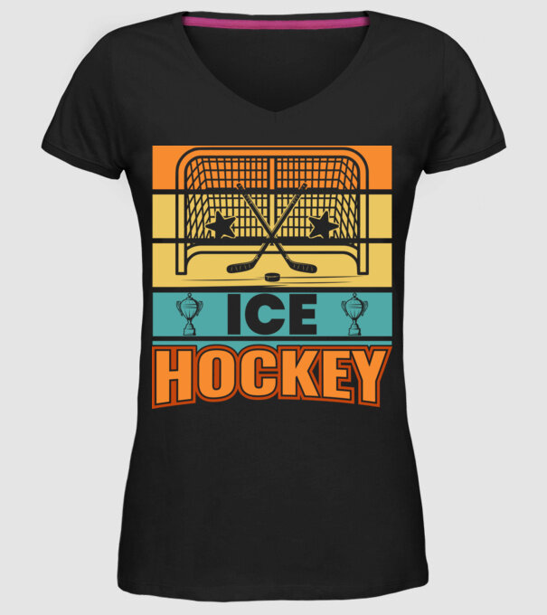 Ice Hockey model negru pe tricou