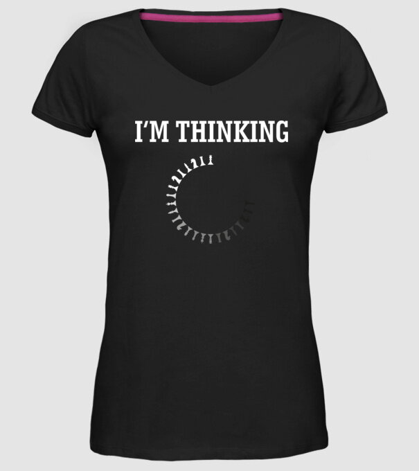 Im thinking model negru pe tricou