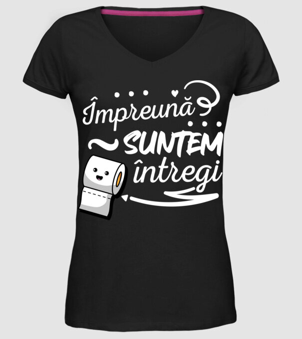 Împreună suntem întregi! model negru pe tricou