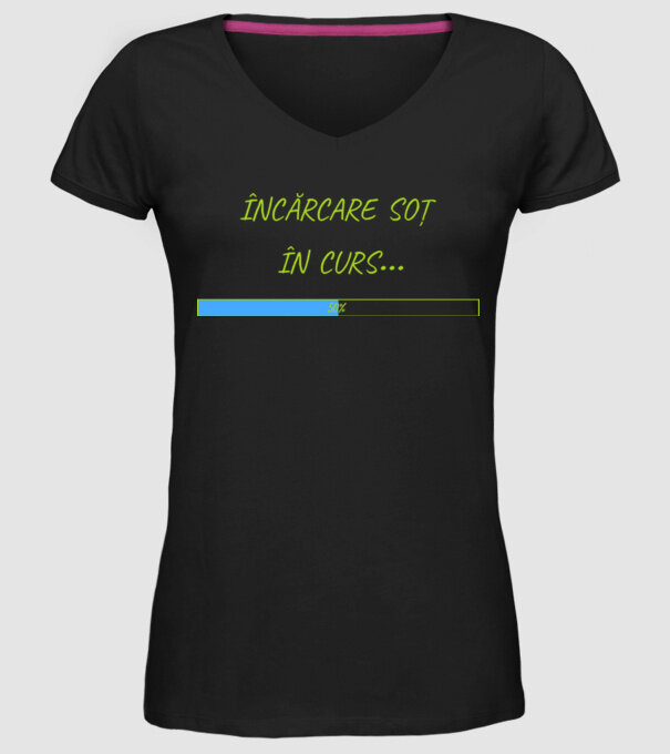 încărcare soț în curs model negru pe tricou