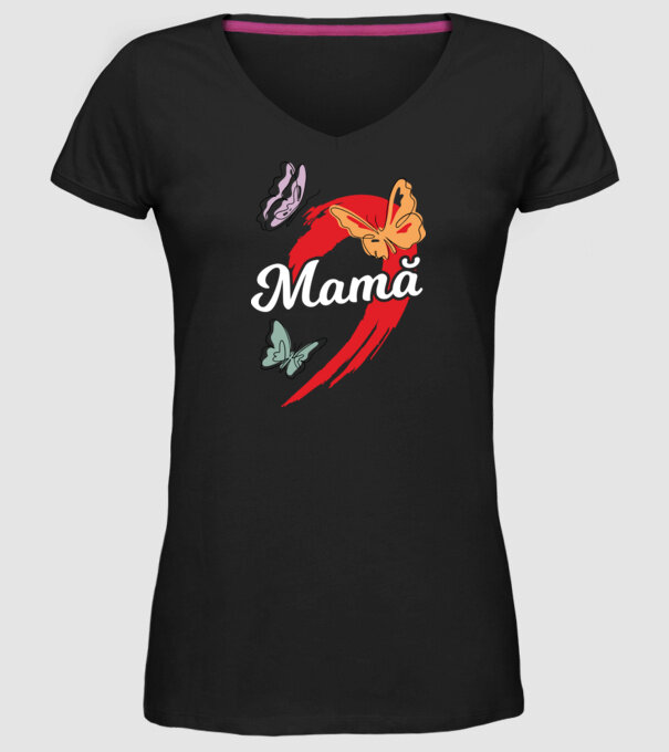 Mamă model negru pe tricou
