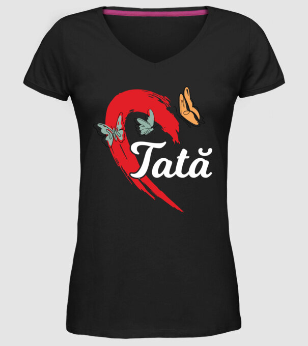 Tată model negru pe tricou