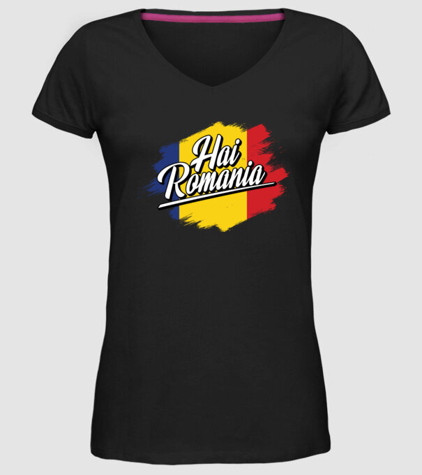 Inscripție cu steag model negru pe tricou