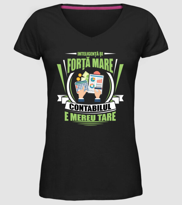 Inteligență și forță mare, contabilul e mereu tare model negru pe tricou