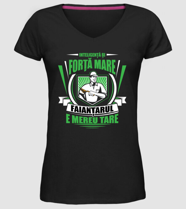Inteligență și forță mare, faianțarul e mereu tare model negru pe tricou