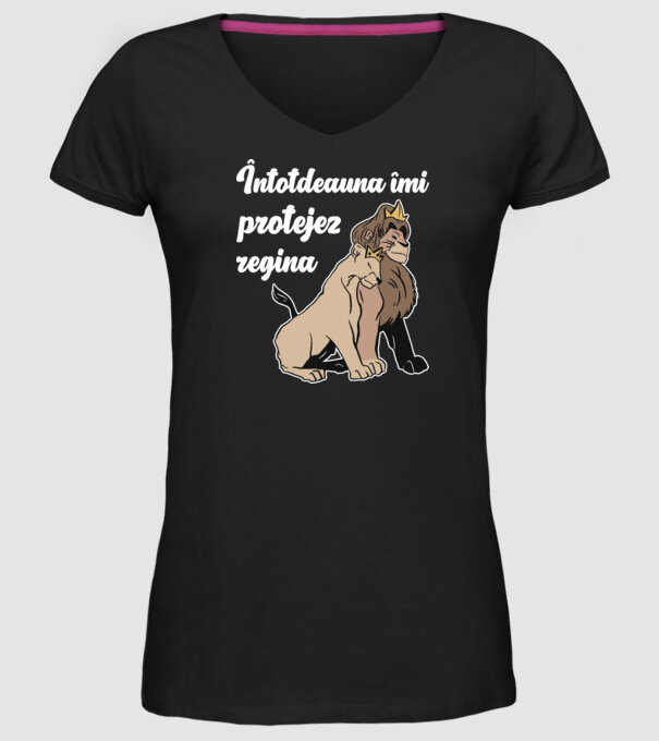 Întotdeauna îmi protejez regina model negru pe tricou
