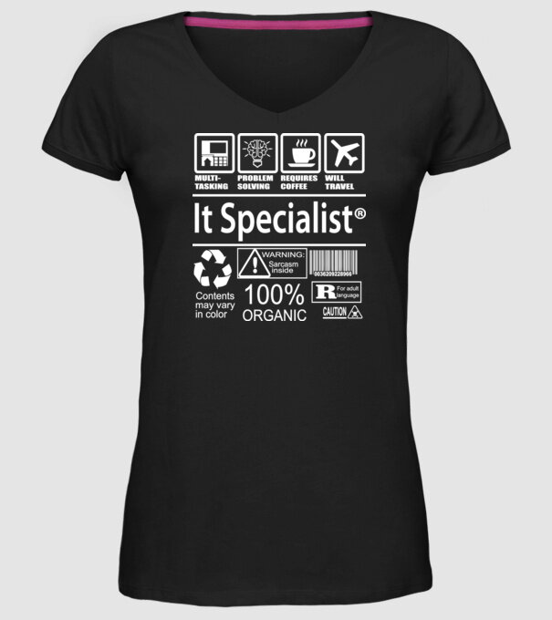 IT specialist model negru pe tricou