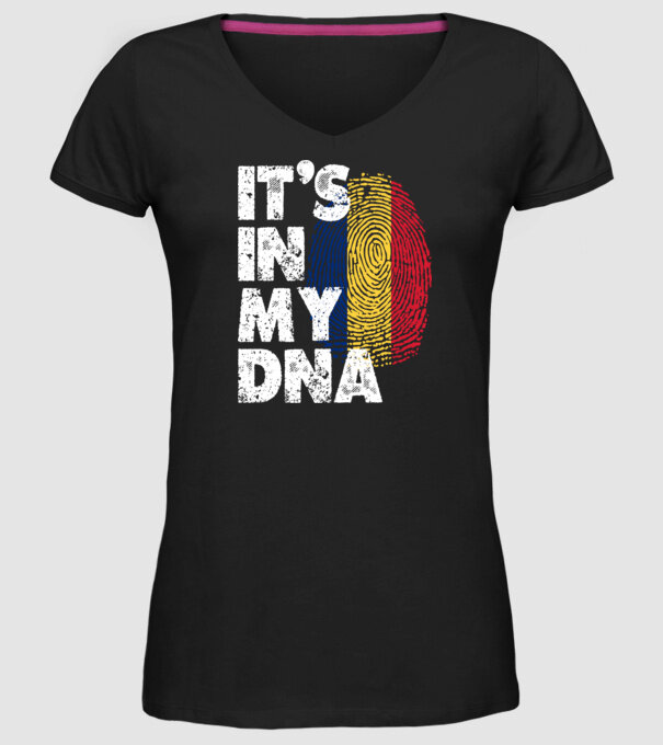 its in my dna model negru pe tricou