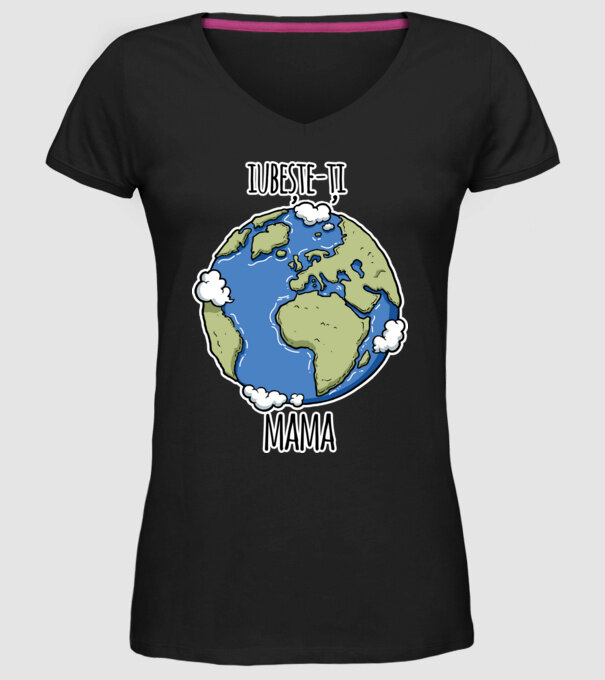 iubește-ți mama model negru pe tricou