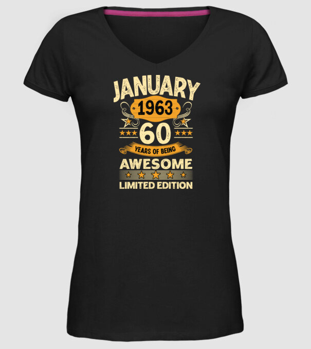 January 1963 60 years of being limited edition model negru pe tricou