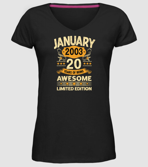 January 2003 20 years of being limited edition model negru pe tricou
