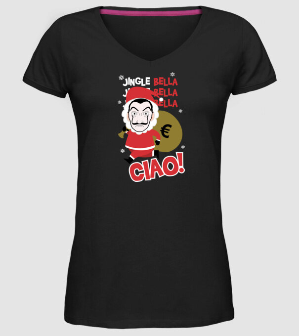 jingle bella christmas la casa de papel model negru pe tricou