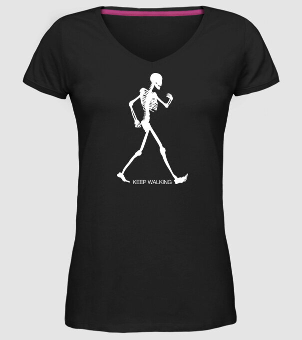 Keep Walking model negru pe tricou