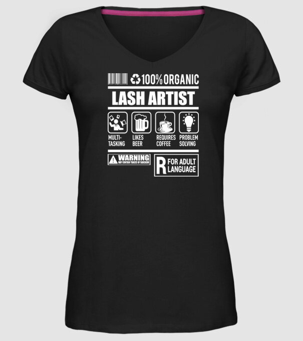 LASH ARTIST model negru pe tricou