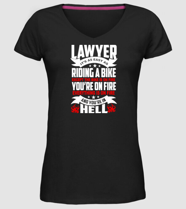 'Lawyer it''s easy as riding a bike...' model negru pe tricou