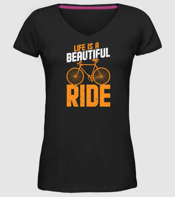 Life is a beautiful ride model negru pe tricou