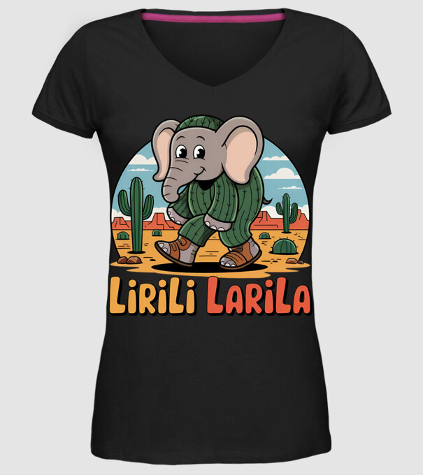 Lirili Larila model negru pe tricou