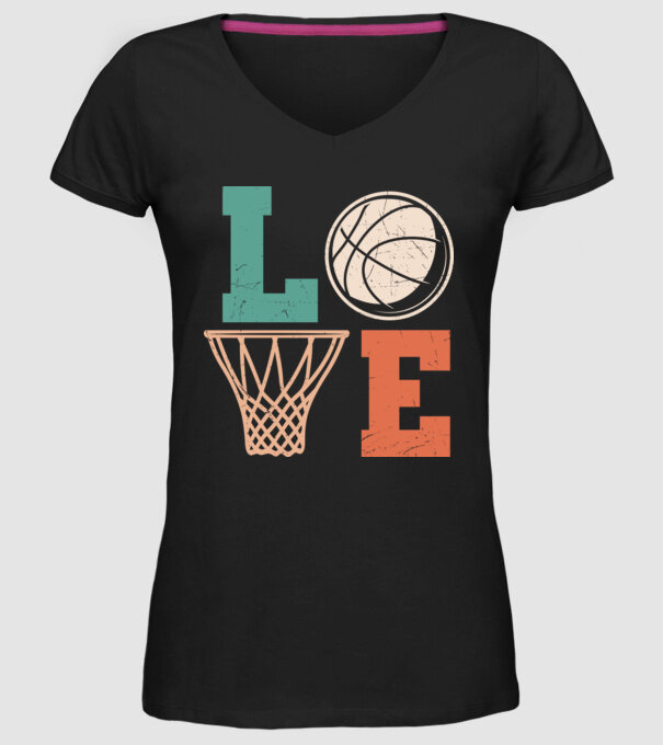 LOVE basketball model negru pe tricou