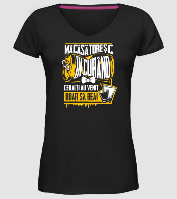 Mă căsătoresc în curând model negru pe tricou