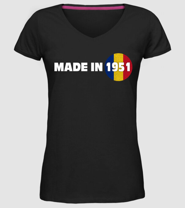 made in 1951 retro vintage model negru pe tricou