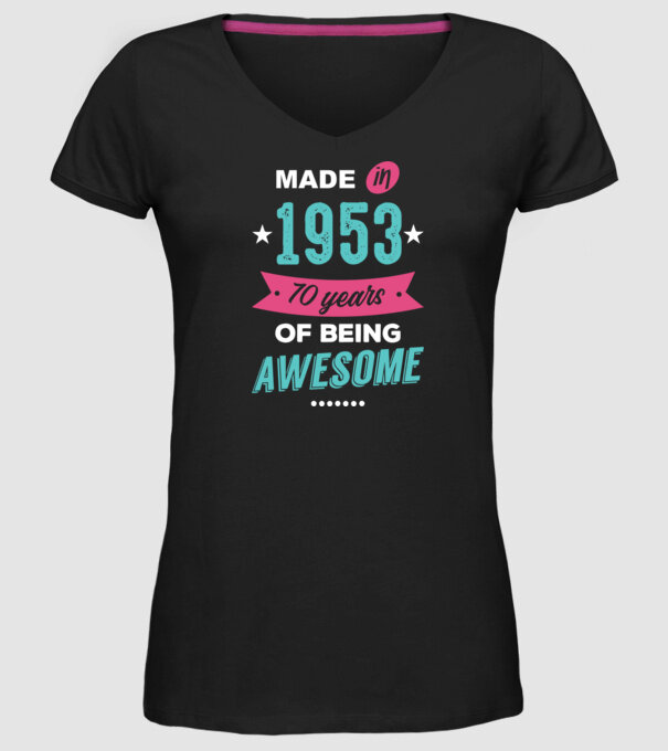 Made in 1953 model negru pe tricou