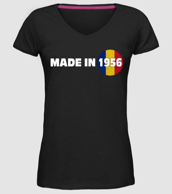 made in 1956 retro vintage model negru pe tricou