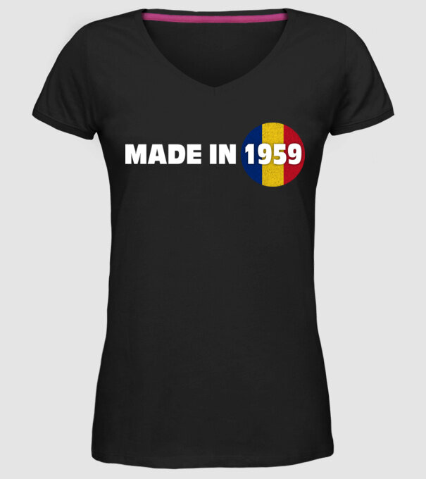 made in 1959 retro vintage model negru pe tricou