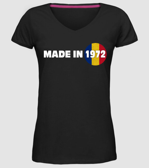 made in 1972 retro vintage model negru pe tricou
