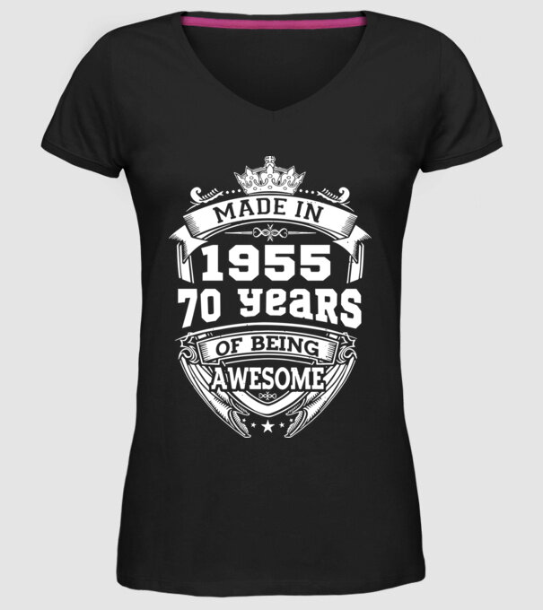 Made in awesome 1955 model negru pe tricou