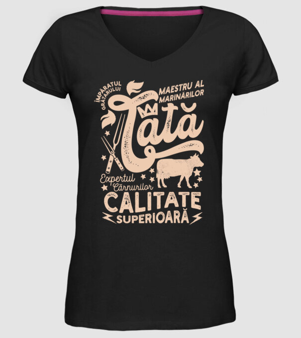 Împăratul grătarului, maestru al marinărilor, expertul cărnurilor - tată - Calitate superioară model negru pe tricou