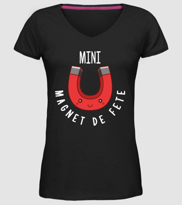 Mini magnet de fete model negru pe tricou