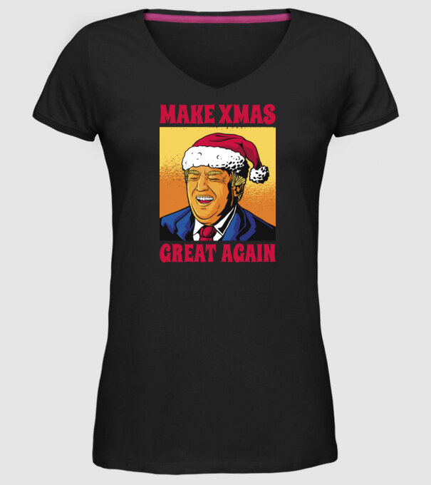 Make Xmas great again model negru pe tricou