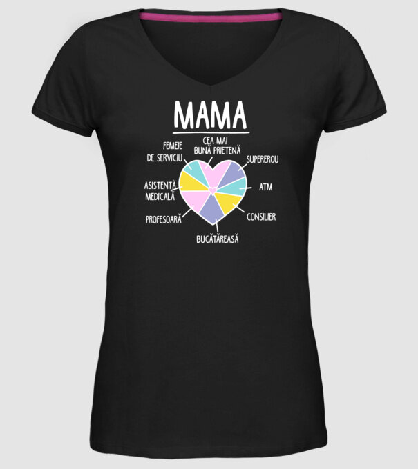 Mama cea mai bună prietenă, supererou model negru pe tricou