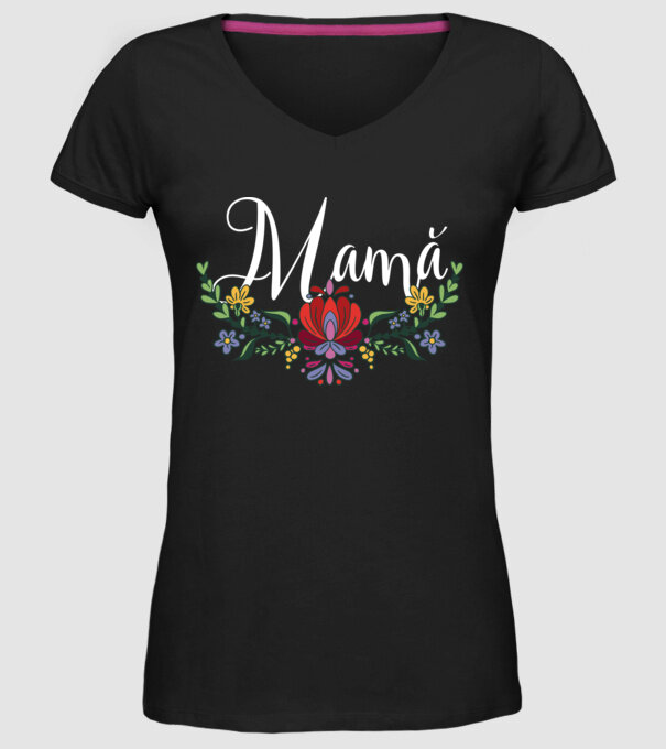 Mamă model negru pe tricou