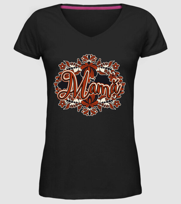Mamă model negru pe tricou