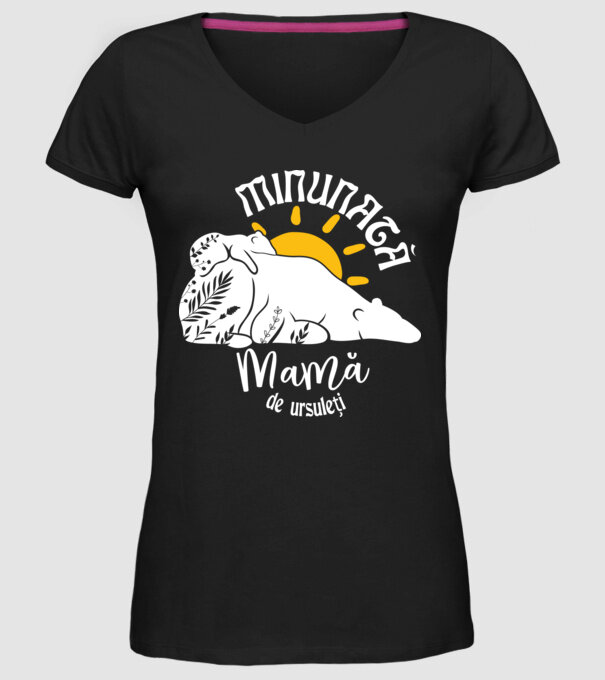 Minunată mamă de ursuleți model negru pe tricou