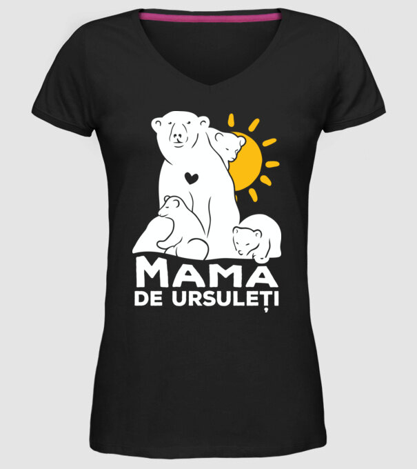 Minunată mamă de ursuleți model negru pe tricou