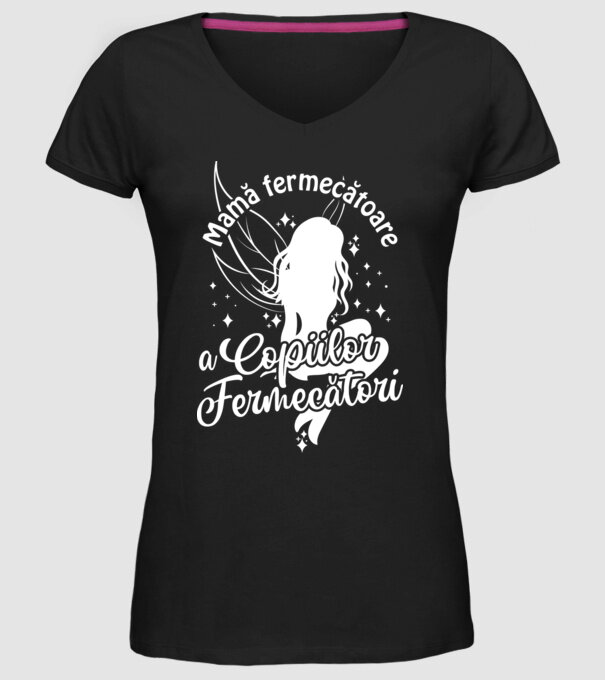 Mamă fermecătoare a copiilor fermecători model negru pe tricou