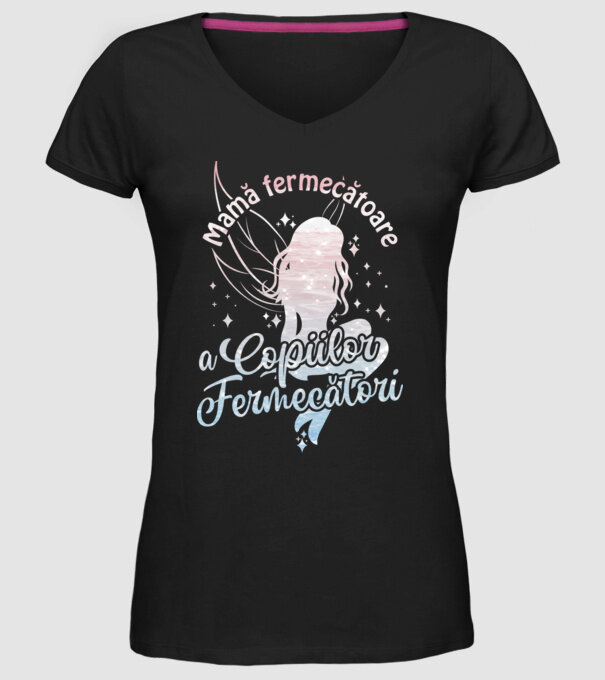 Mamă fermecătoare a copiilor fermecători model negru pe tricou