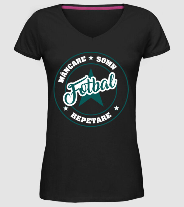 mâncare somn repetare FOTBAL model negru pe tricou