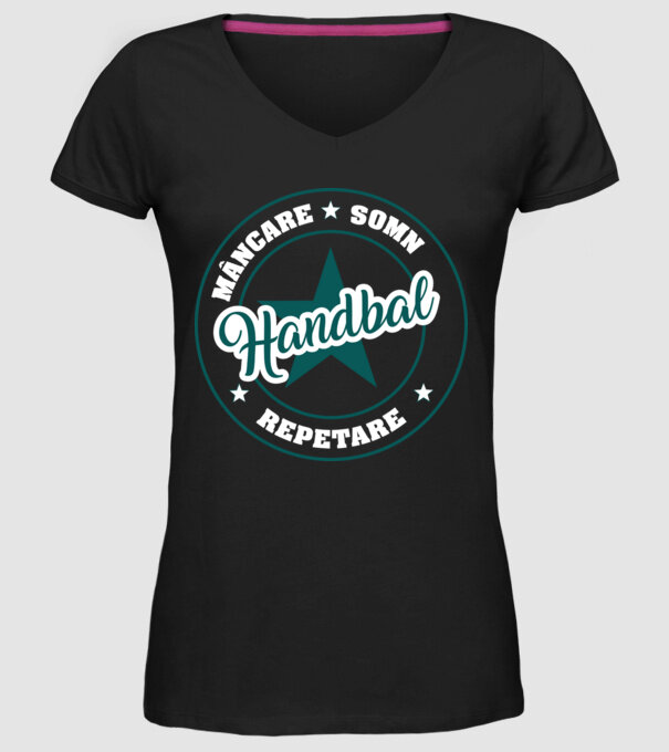 mâncare somn repetare HANDBAL model negru pe tricou