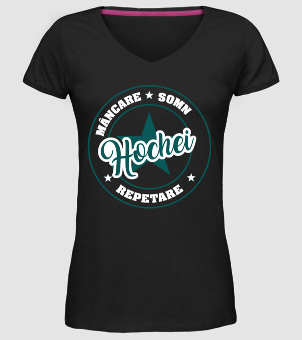 mâncare somn repetare HOCHEI model negru pe tricou